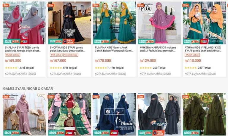 6 Rekomendasi toko gamis murah di Shopee