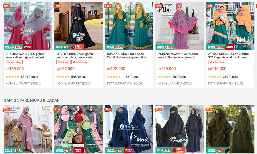 Rekomendasi toko gamis murah di Shopee